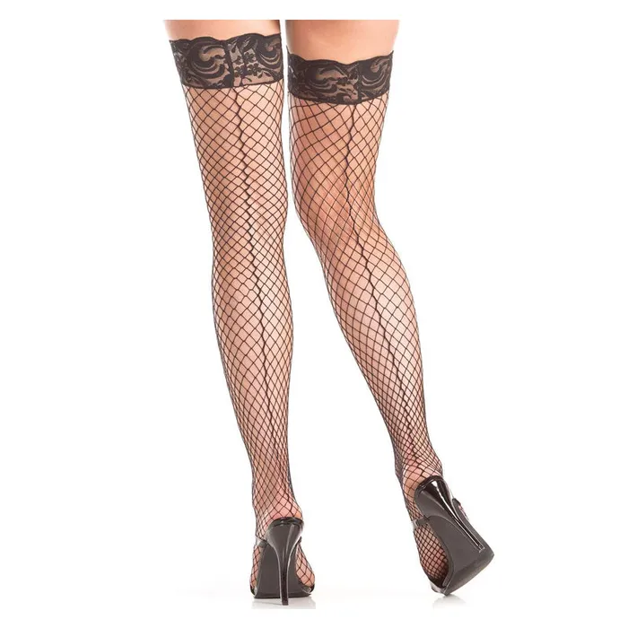 Be Wicked Stay Up Lace Top Fishnet Thigh Highs | Couples