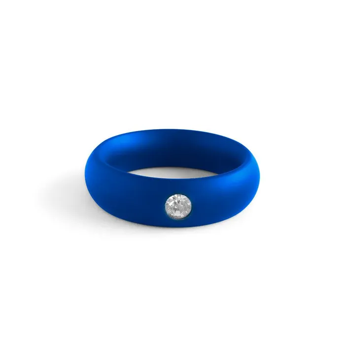 Black Label Anal Black Label Donut Cockring met Sierkristal Mat blauw