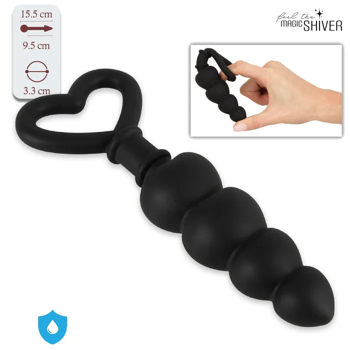 Palline Anali in Silicone con ancoraggio a forma di cuore Magic Shiver Female Sex Toys