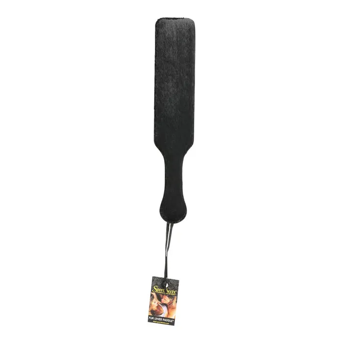 SportSheet Leather Paddle With Black Fur Side Sportsheets Restraints