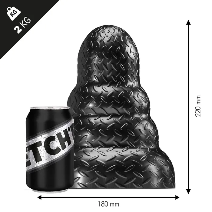 Stretch'r Vibrators | Stretch'r - Tripole - XXL Buttplug - Zwart Metallic