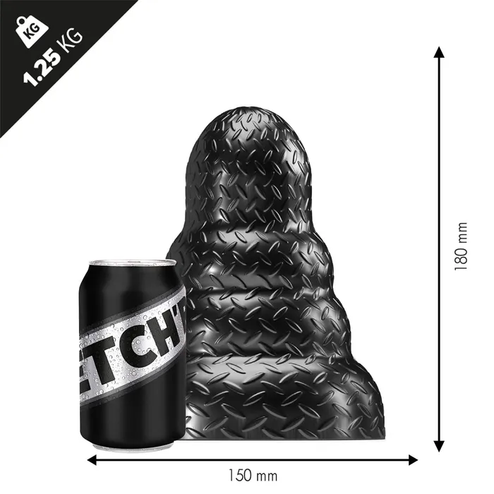 Stretch'r Vibrators | Stretch'r - Tripole - XXL Buttplug - Zwart Metallic