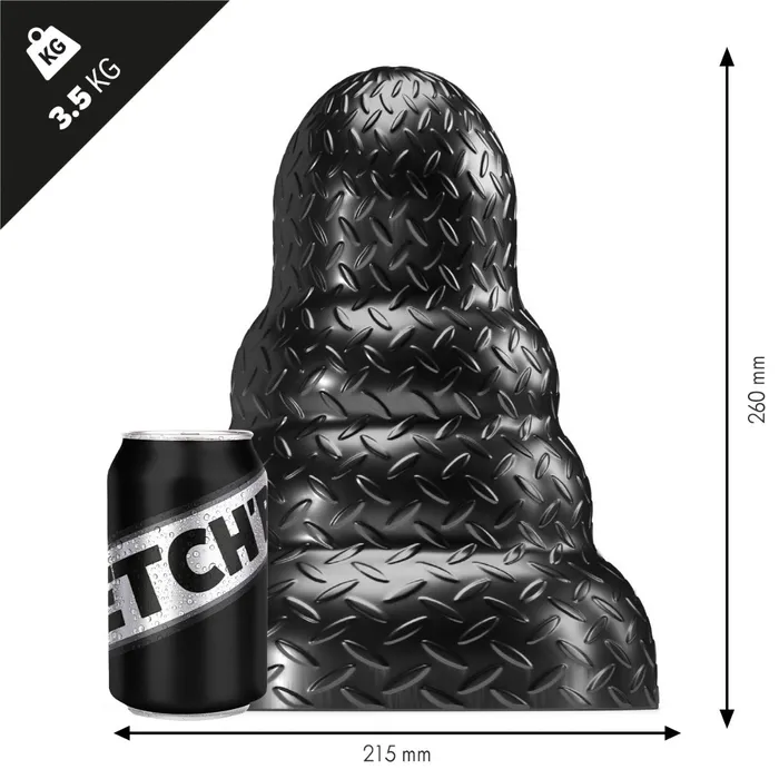 Stretch'r Vibrators | Stretch'r - Tripole - XXL Buttplug - Zwart Metallic