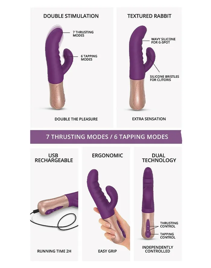 Vibrators | Love to Love - Sassy Bunny - Rabbit Vibrator met Tapping Functie - Paars - Love to Love