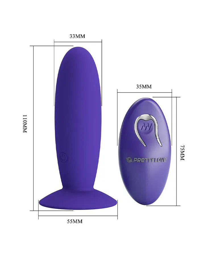 Vibrators | Pretty Love - Murray Youth - Vibrerende Buttplug - Met Afstandsbediening - Paars - Pretty Love