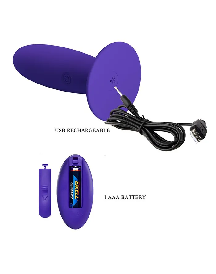 Vibrators | Pretty Love - Murray Youth - Vibrerende Buttplug - Met Afstandsbediening - Paars - Pretty Love