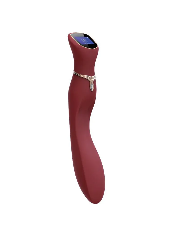 Viotec Female Sex Toys Viotec Chance GSpot Vibrator Massager Met LCD Scherm Goud en Wijnrood Luxueuze Zachte Siliconen