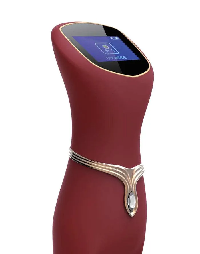 Viotec Female Sex Toys | Viotec - Chance - G-Spot Vibrator - Massager - Met LCD Scherm - Goud en Wijnrood - Luxueuze Zachte Siliconen