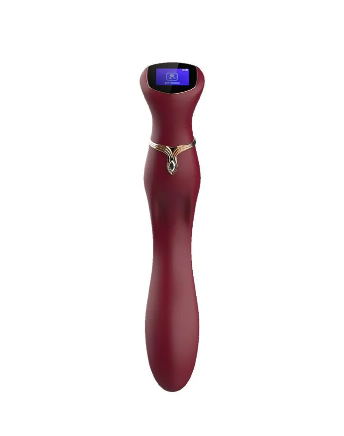 Viotec Female Sex Toys | Viotec - Chance - G-Spot Vibrator - Massager - Met LCD Scherm - Goud en Wijnrood - Luxueuze Zachte Siliconen