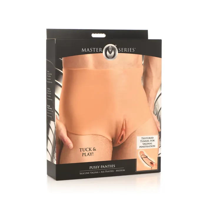 XR Brands Pussy Panties - Silicone Vagina and Ass Panties - M | Male Sex Toys