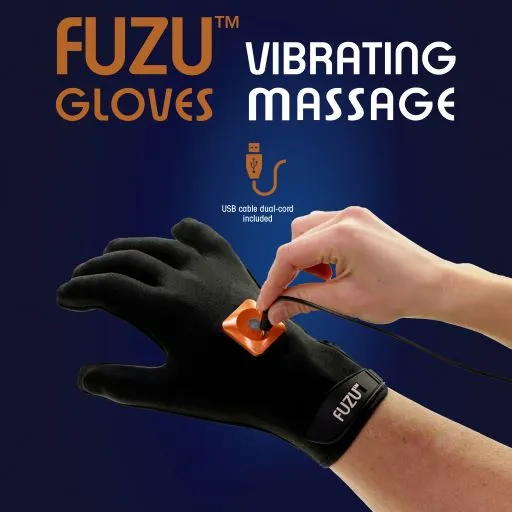 Anal Doctor Love Fuzu Vibrating Massage Glove Right Hand Black