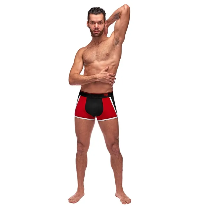 Anal | Male Power Retro Sport Panel Short - Medium - Black/ Red