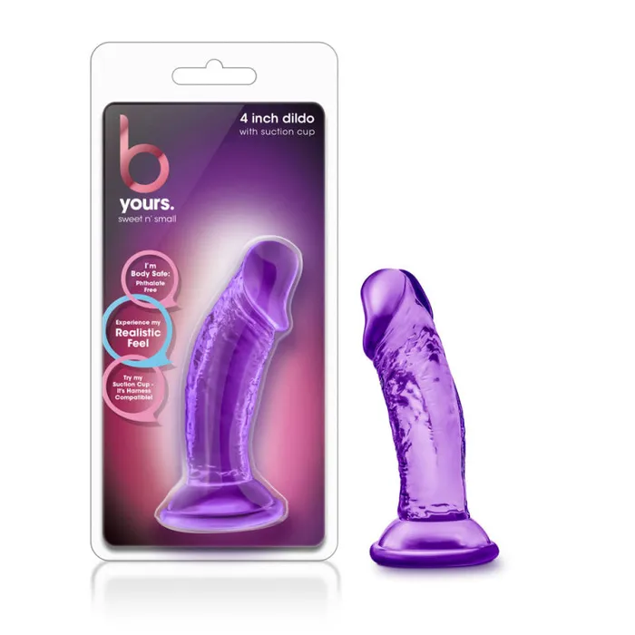 B Yours - Sweet n' Small 4 Inch Dildo With Suction Cup - Purple | Blush Novelties Dildos