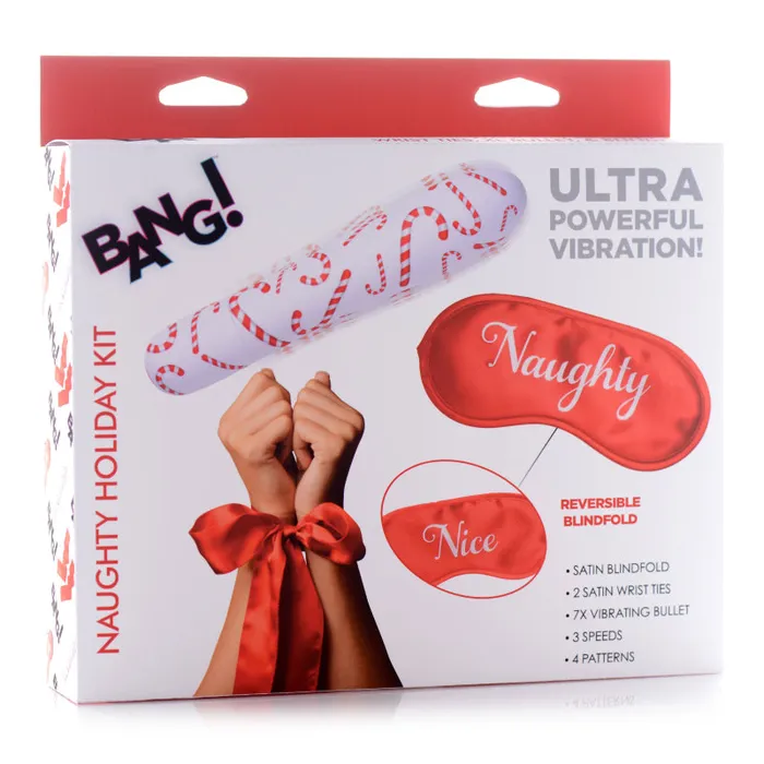 Bang - Naughty Holiday Kit - Wrist Ties XL Bullet  and Blindfold | Xr Brands Bang Couples