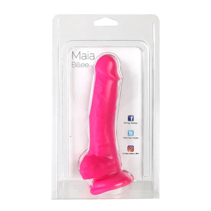 Billee Realistic Silicone Dong - Neon Pink | Maia Toys Dildos