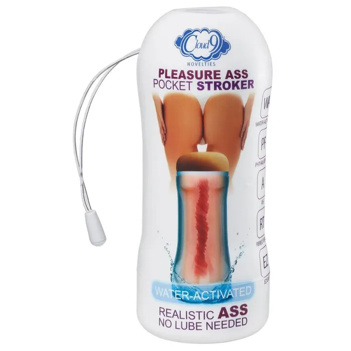 Cloud 9 Novelties Male Sex Toys | Pleasure Anal Pocket Stroker Water Activated - Tan