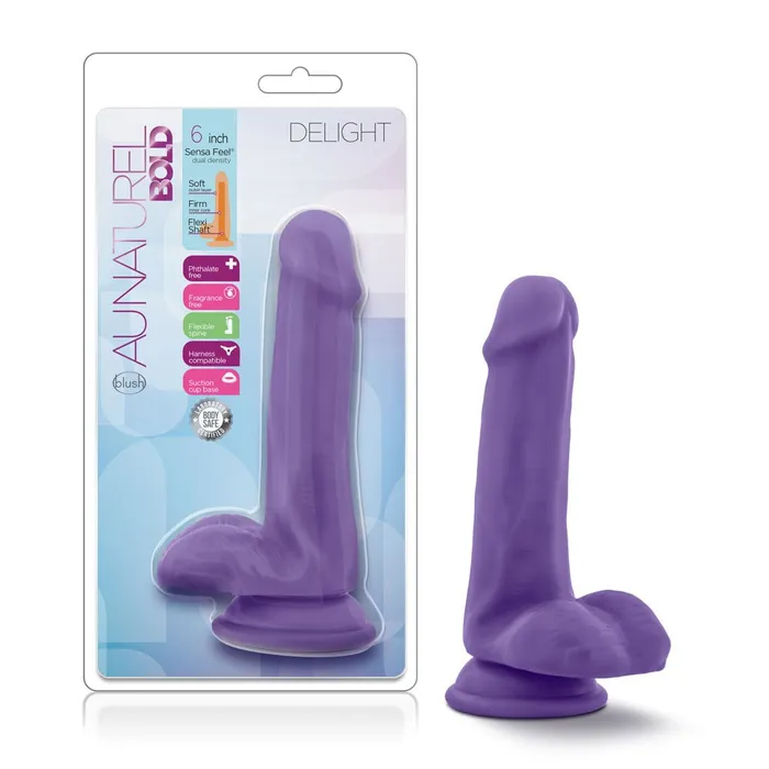 Dildos | Au Natural - Bold - Delight - 6 Inch Dildo -  Purple - Blush