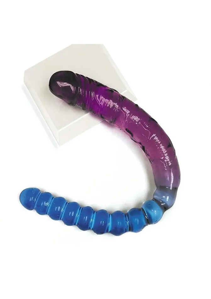 Dildos Icon Brands Shade 17 Inch Double Dong Violet and Blue