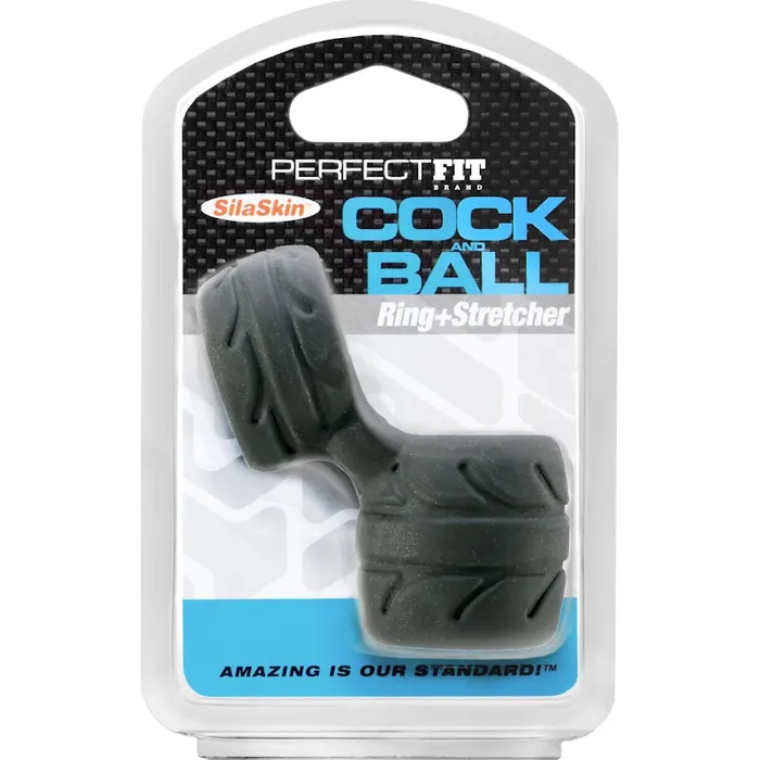 Dildos | PerfectFit SilaSkin Cock And Ball Black