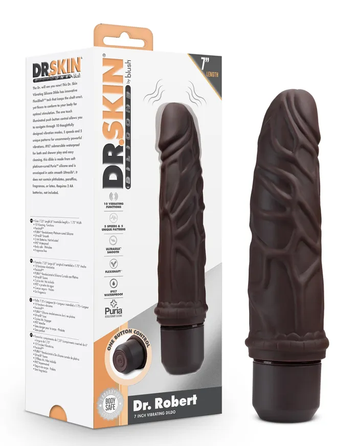 Dr. Skin Silicone Dr. Robert 7 In Vibrating Dildo | Blush Novelties Female Sex Toys