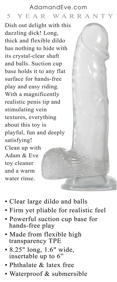 Evolved Novelties Female Sex Toys | Adam & Eve Crystal Clear 8 Dildo