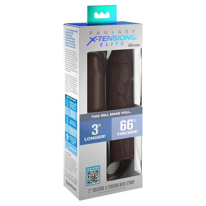 Fantasy X-Tensions Elite 3'' Extension with Strap - Brown-(pd4157-29) | Pipedream Male Sex Toys