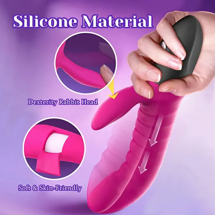 Female Sex Toys | Lovetoyshub 5 Modes Vibrating Silicone Heating Thrusting Vibrator