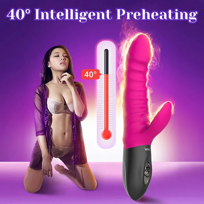 Female Sex Toys | Lovetoyshub 5 Modes Vibrating Silicone Heating Thrusting Vibrator