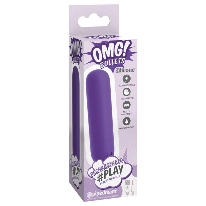 Female Sex Toys | Pipedream Omg! Bullets Play Rechargeable Vibrating Bullet - Purple