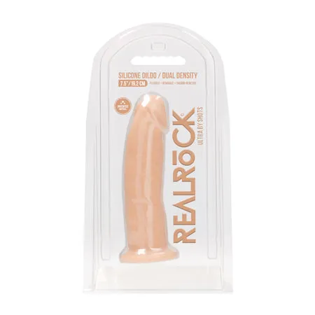 Female Sex Toys RealRock Ultra Realistic Dual Density Silicone 75 in Bendable Dildo Beige Shots America