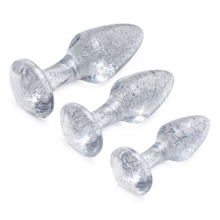 Glitter Gem Anal Plug Set - Silver | Xr Brands Booty Sparks Anal