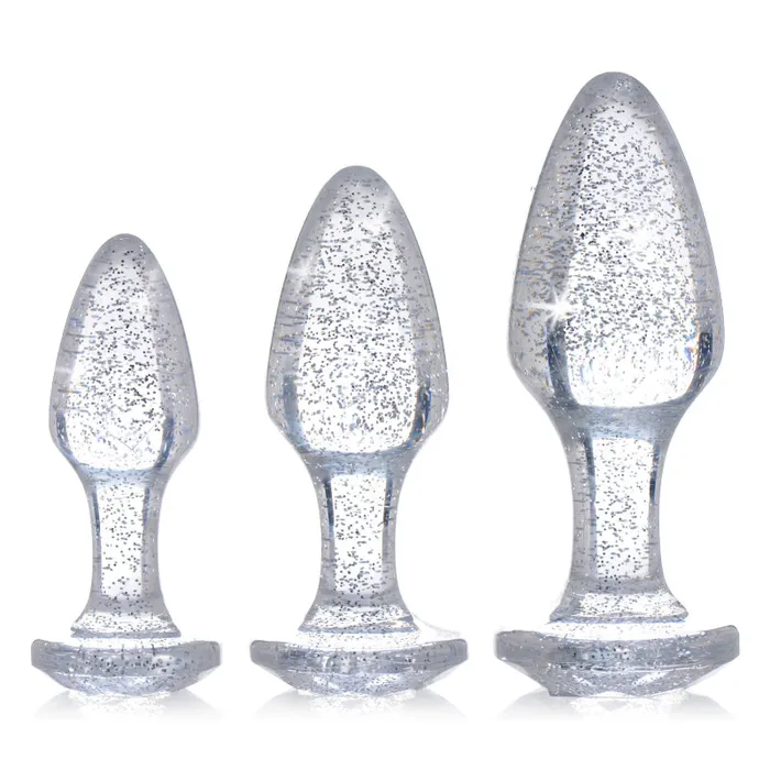 Glitter Gem Anal Plug Set - Silver | Xr Brands Booty Sparks Anal