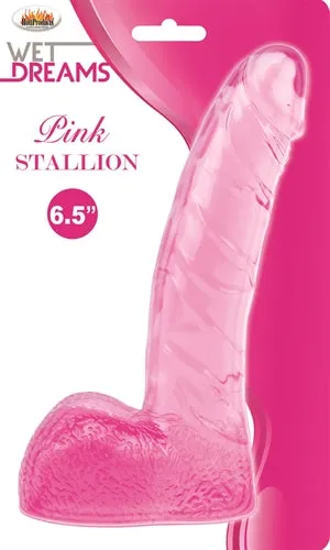 Hott Products Dildos Wet Dreams Stallion Dildo With Balls Pink