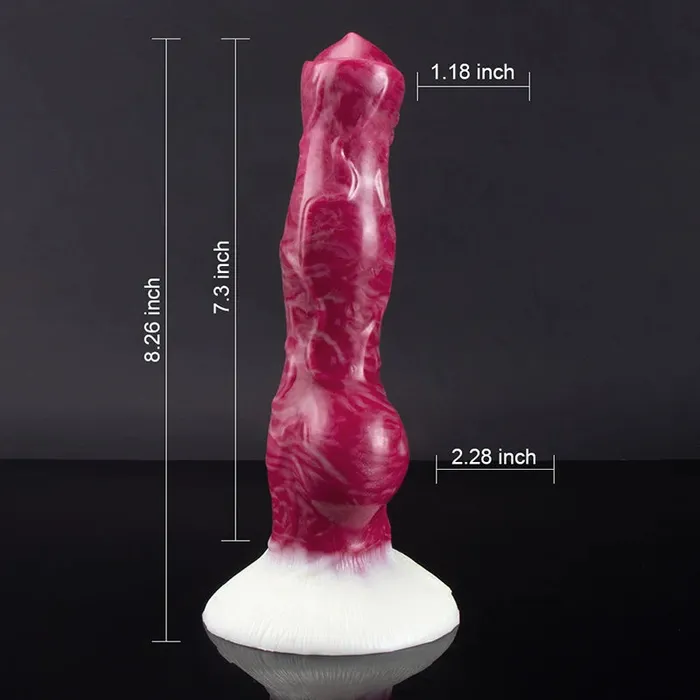 Lovetoyshub Female Sex Toys | 8.26Inch Lifelike Silicone Dog Dildo With Realistic Testis