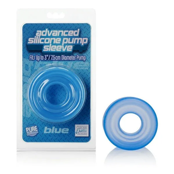 Male Sex Toys CalExotics Advanced Silicone Pump Sleeve Blue