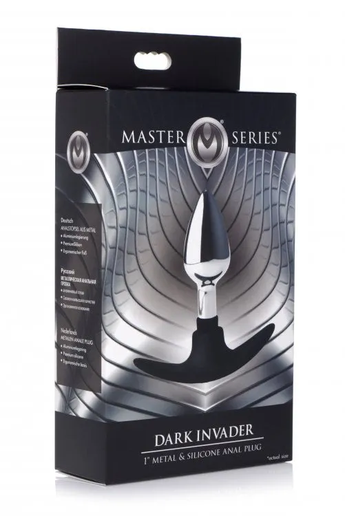 Male Sex Toys | XR Brands Master Series Dark Invader Metal & Silicone Anal Plug