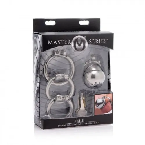 Master Series Male Sex Toys Master Series Exile Deluxe Locking Confinement Cage Fetish