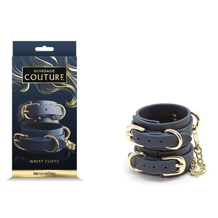 NS Novelties Bondage Couture Wrist Cuffs Bluensn130637 Restraints