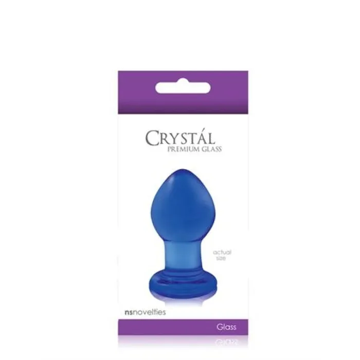 nsnovelties Crystal Premium Glass Plug Small Clear Blue Anal