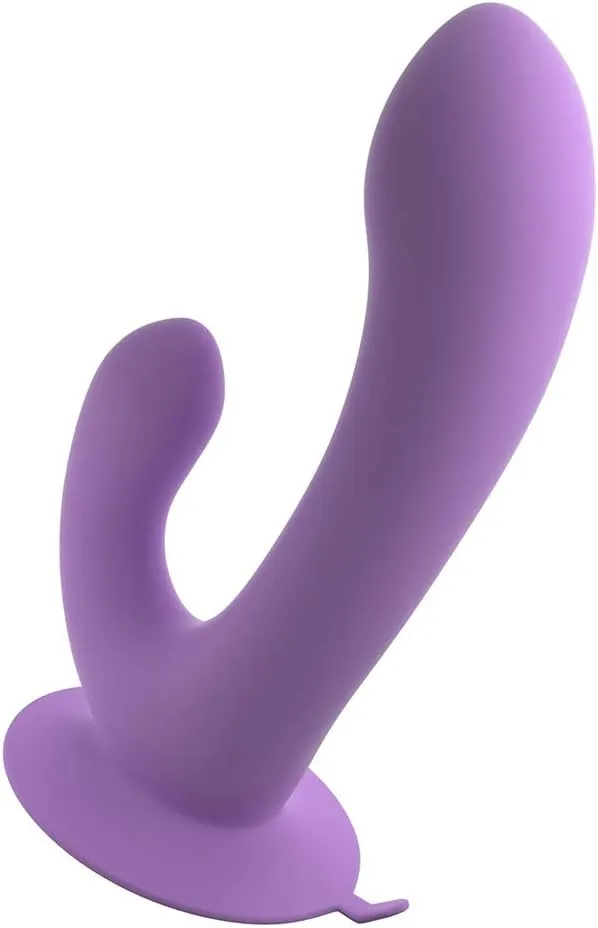 PD Products Female Sex Toys Pipedream Fantasy For Her Duo Pleasure WallbangHer Rechargeable Silicone Dual Stimulator With Suction Cup Purple