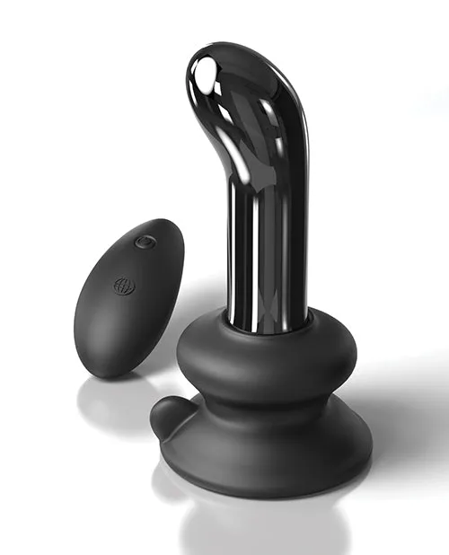 Pipedream Anal Icicles No 84 Hand Blown Glass Vibrating Butt Plug Wremote Black