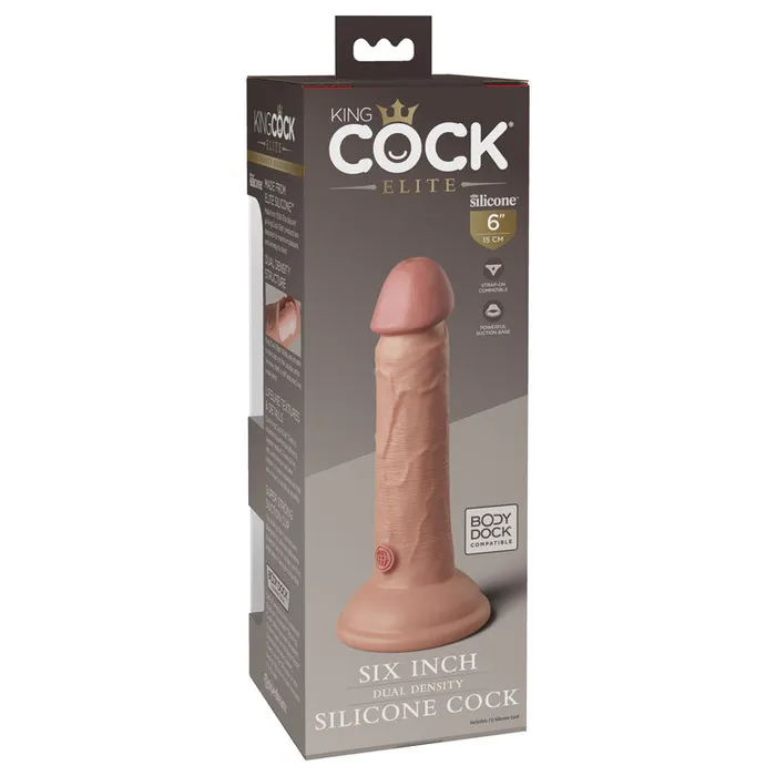 Pipedream Dildos | King Cock Elite 6'' Dual Density Cock - Flesh-(pd5770-21)