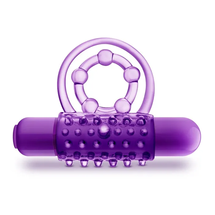 Play With Me the Player Vibrating Double Strap Ring Purple Blush Novelties Couples