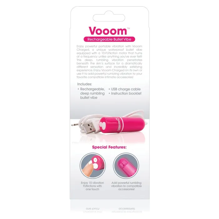 Screaming O Vibrators | Charged Vooom Rechargeable Bullet Vibe - Pink