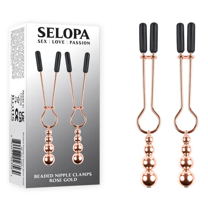 Selopa Vibrators Selopa BEADED NIPPLE CLAMPS Rose Goldslnc35642