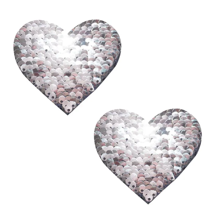 Sequin Medusa Magic Flip Black to Silver I Heart  U Nipztix Pasties | Neva Nude Anal