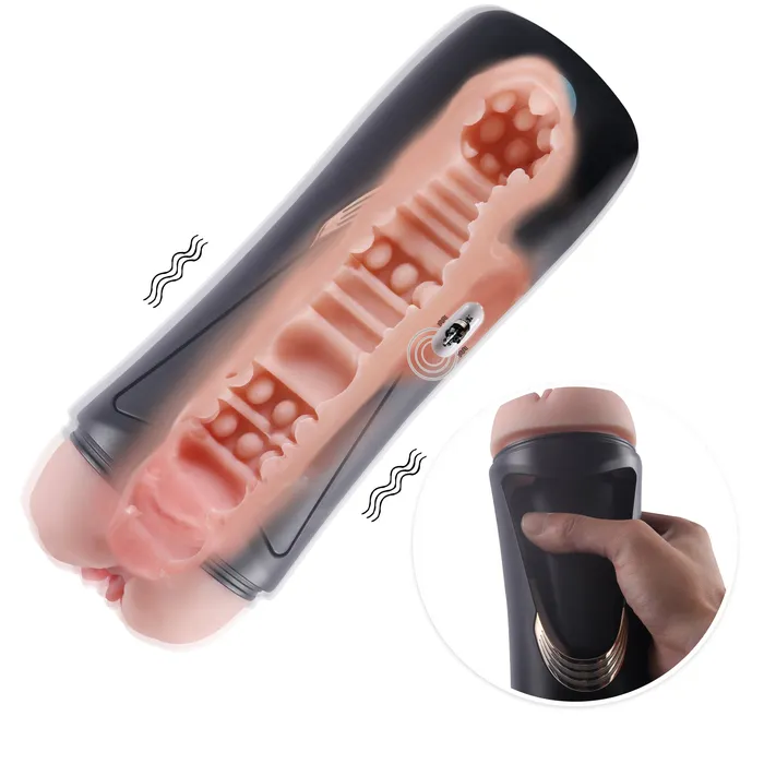 Shaking Masturbator Cup Realistic Textured Pocket Pussy | Playfulsextoy Male Sex Toys