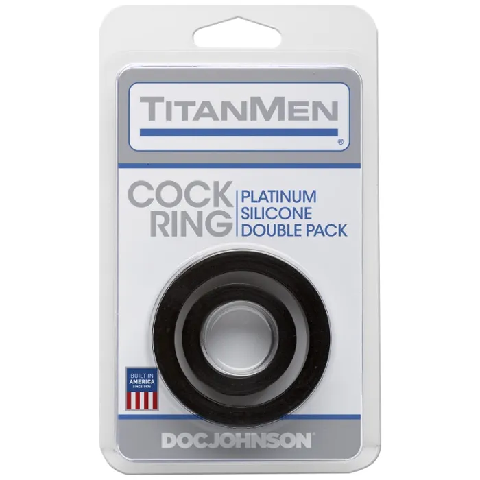 TitanMen Dildos | Silicone Cock Rings Double Pk Black