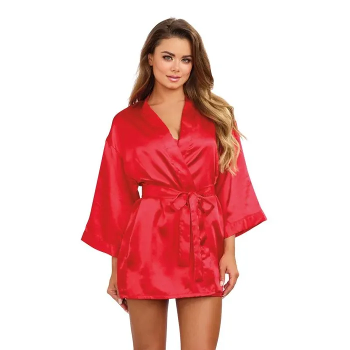 Vibrators Dreamgirl Robe Chemise Padded Hanger Large Red