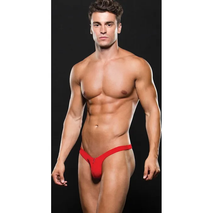 Vibrators | Envy Microfibre Low Rise Zip Thong Red